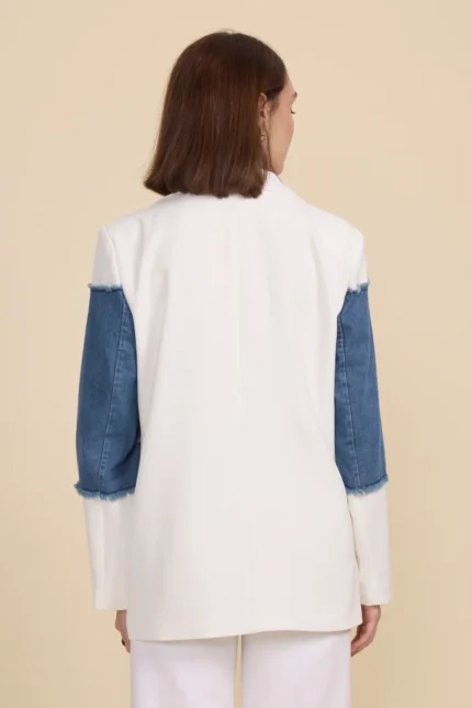 comprar Chaqueta oversize Denim Bimateria por detras