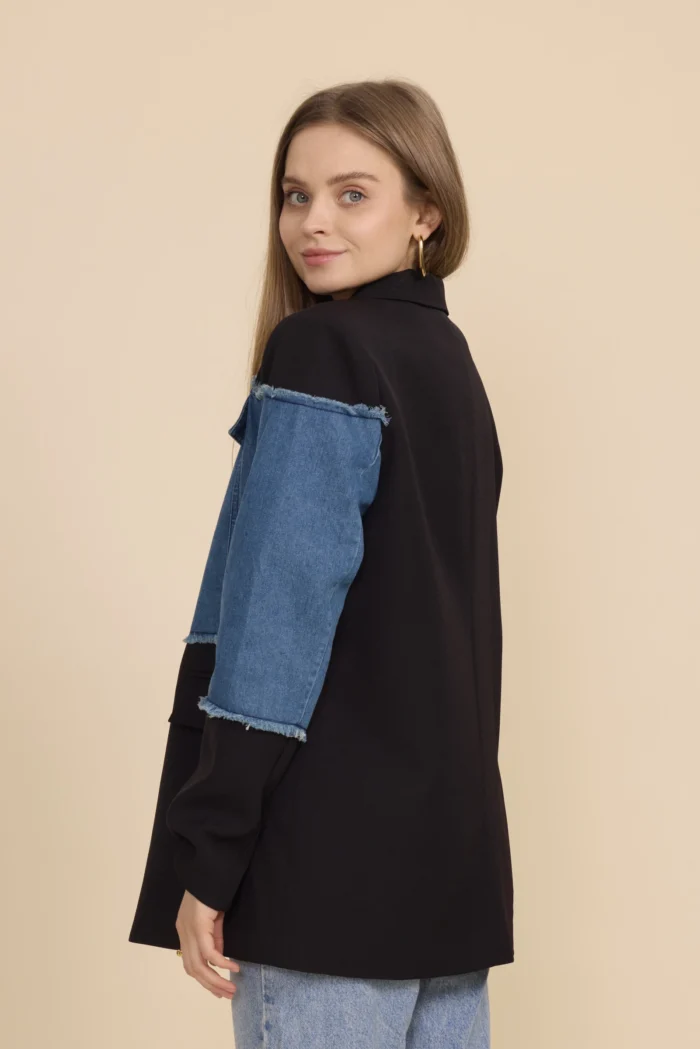 Chaqueta oversize Denim Bimateria